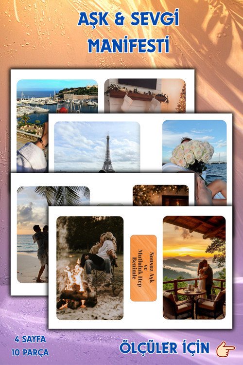 Vision Board Sticker Set-Defter Ve Ajanda İçin-Aşk Manifesti/Hayal/Yaratım/Vizyon Panosu