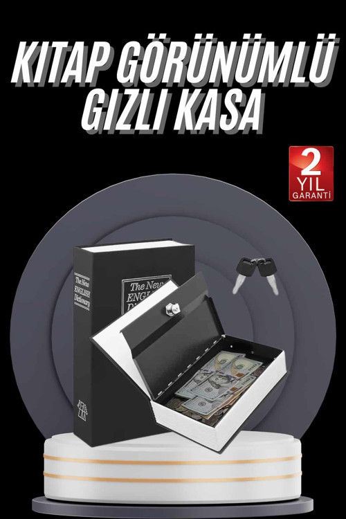 tekno Gizli Kasa Kilitli Sözlük Görünümlü 18cm Gizli Kasa Büyük Boy Anahtarlı 2026