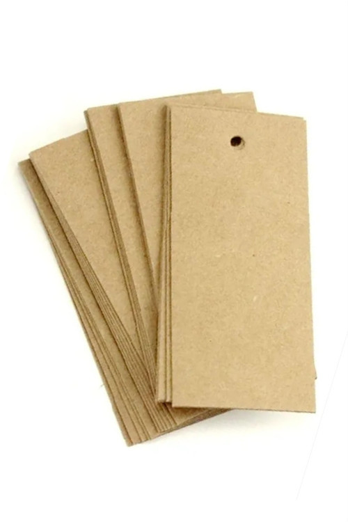 Kraft Karton Etiket, Sallama Ürün Etiketi Delikli 5X9Cm 1000 Adet