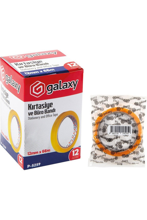 Galaxy Kırtasiye Büro Bandı 12Mmx66Mt P-5259 (12'Li Kutu)