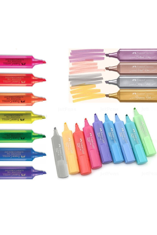 20'Li Full Set Fosforlu Kalemler Metal, Pastel Ve Canlı Renkler