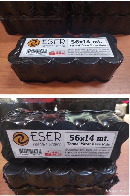 Eser 56X14 Termal Pos Rulosu 10'Lu 1 Paket