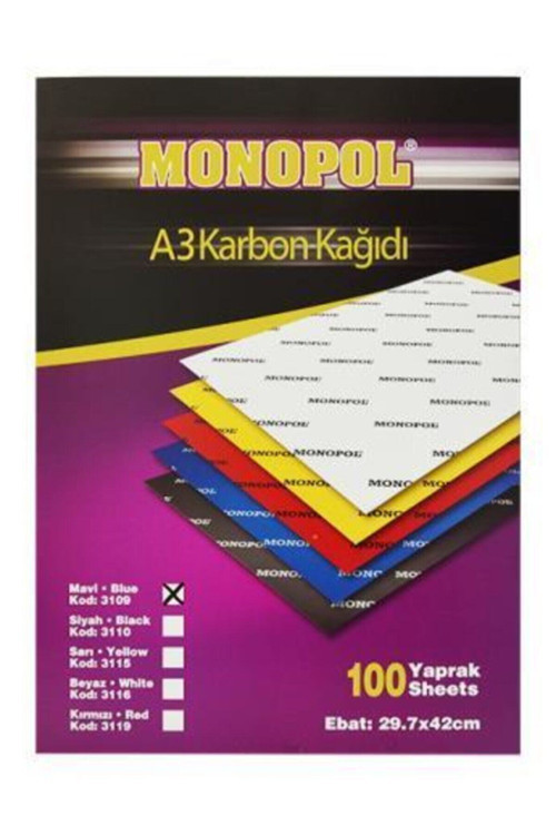 A-3 Karbon Kağıdı Mavi 29X420Mm 100 Lü (1 Paket 100 Adet)