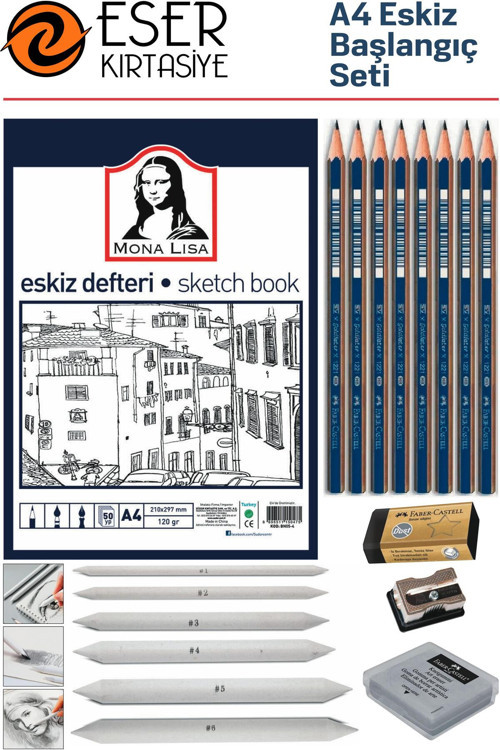 A4 Eskiz Karakalem Başlangıç Seti