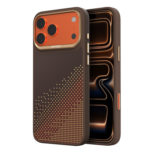 İphone 17 Pro Max Uyumlu Kılıf M-Safe Özellikli Aramid Dual Serenity Serisi Kapak Kahverengi