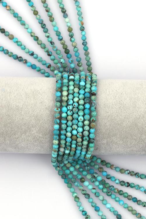Turkuaz Doğal Taş Dizi 4 mm Fasetli Küre Kesim