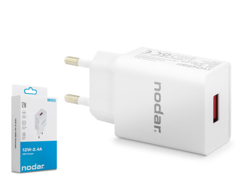 ND1012 USB Hızlı Şarj Adaptörü 12W 2.4A - Beyaz