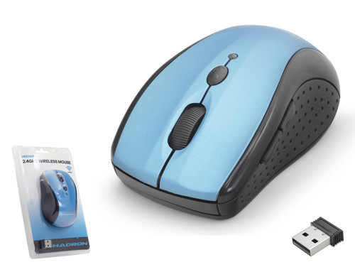 HDX3405B Dual Mode Kablosuz Mouse 2.4 GHz Bluetooth 5.2 1600 DPI Mavi Siyah