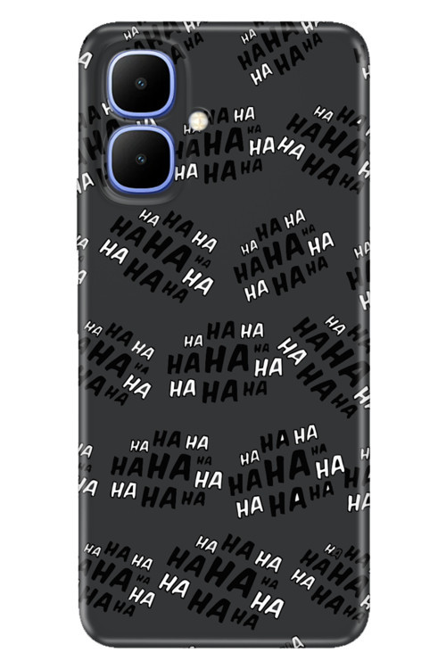 Infinix Smart 10 Uyumlu Kılıf Dekoratif Silikon Baskılı Kapak Hahaha