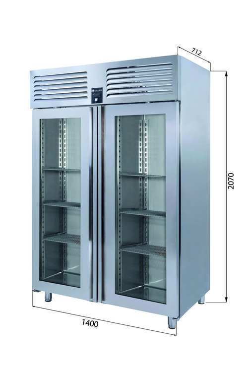 Dik Tip Buzdolabı - 2 Cam Kapılı - 140x77xx210 Cm