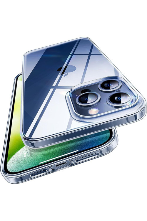 İphone 13 Pro Uyumlu Sararmaz Hoparlör Toz Korumalı Sert Şeffaf Kılıf