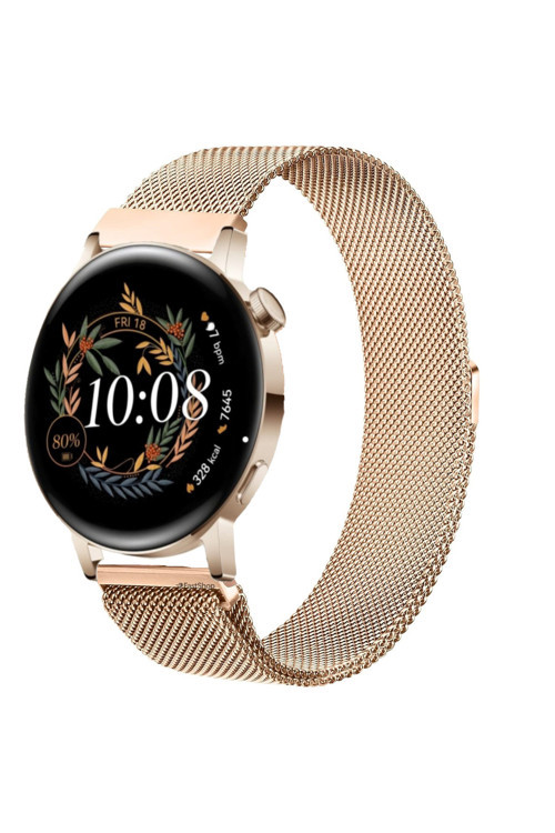 Huawei Watch GT3 42mm / GT2 42mm Uyumlu 20MM Metal Örgü Hasır Manyetik Kordon