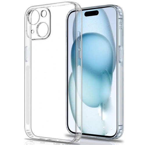 iPhone 15 Kılıf Şeffaf Kamera Korumalı Soket 3D