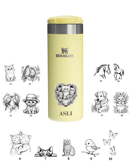 Kişiselleştirilmiş Stanley The AeroLight™ Transit Mug .47L / 16oz Tasarım İsim