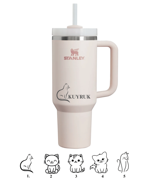 Kişiselleştirilmiş Quencher H2.O FlowStateT 1,18 LT Toz Pembe Termos Özel Tasarım ve İsimli