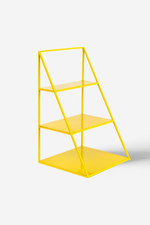 3 Katlı Sarı Piramit Metal Organizer - Çok Amaçlı Aksesuar Rafı - Stardust