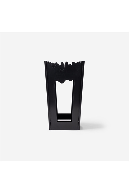 siyah Dalga Desenli Metal Şemsiyelik - Dekoratif Organizer - Wave