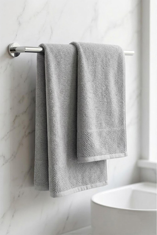 Be-0829-Gy %100 Pamuk Gri 70X140 Cm Banyo Havlusu