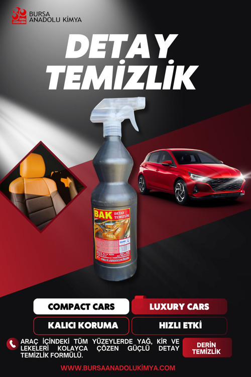 Araç İçi Detaylı Temizlik Sıvısı (Pro) 1 L – Koltuk, Döşeme, Torpido & Plastik Panel Temizleyici