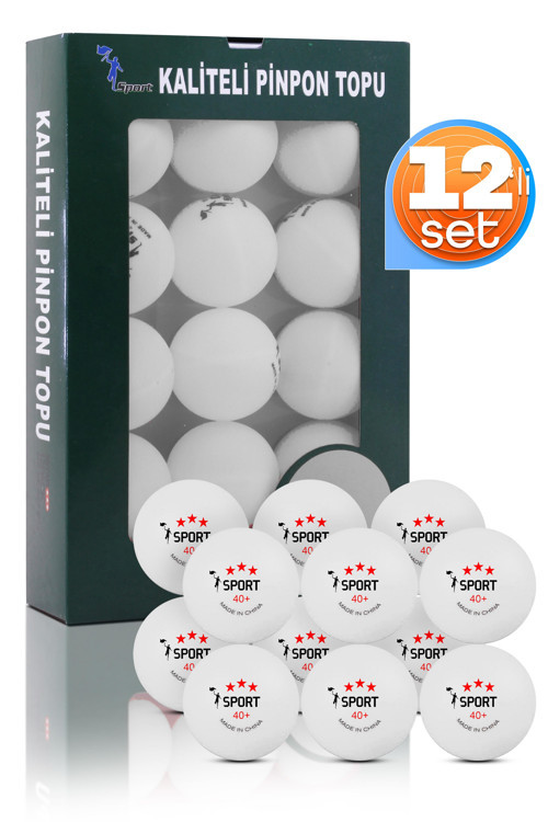 12 Adet 3 Yıldız Kutulu 40+ Gazlı Pinpon Topu Turuncu Masa Tenisi Topu Pingpong Topu Beyaz