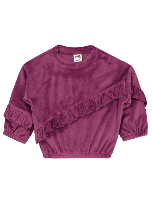Fırfırlı 6-18 Ay Sweatshirt - Lila