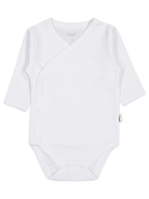 Renkli Kumaş 1-6 Ay Unisex Zıbın Badi - Beyaz