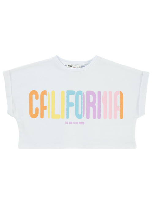 California Baskılı 2-5 Yaş Tişört - Beyaz