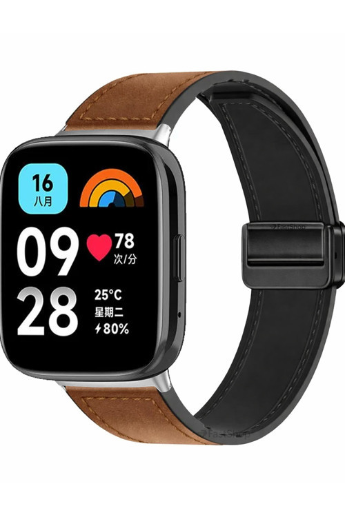 Xiaomi Redmi Watch 3 Active / Watch 3 Lite Uyumlu Manyetik Tokalı Suni Deri Kordon