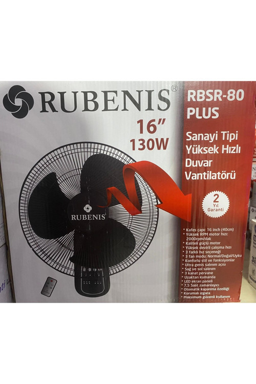 RBSR-80 PLUS Kumandalı Duvar Vantilatörü Siyah