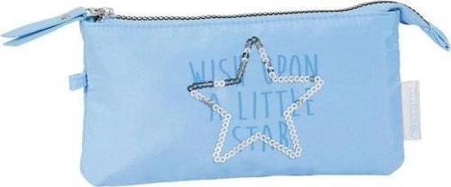 FLAT PENCIL CASE LITTLE STAR BLUE