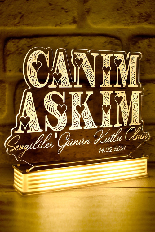 Sevgililer Günü Hediyesi, Sevgiliye Hediye 3d Lamba