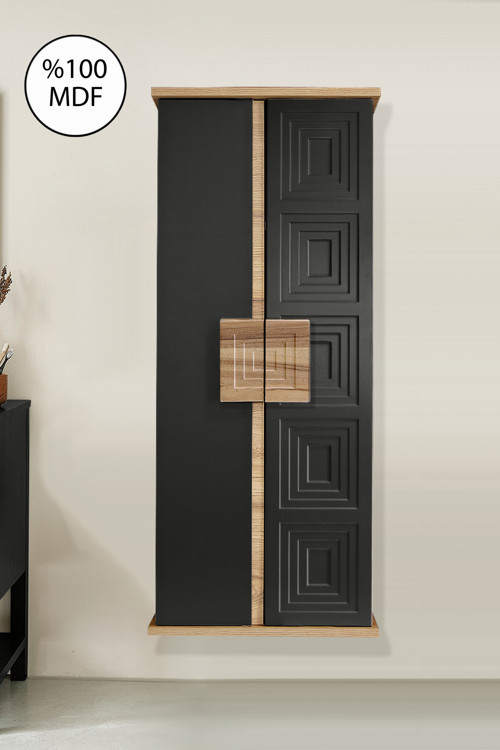 Banyo Boy Dolabı Mdf 120 cm Siyah