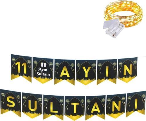 190 cm 11 Ayın Sultanı Banner + Led - Ramazan Banner - Hoşgeldin Ramazan Banner Ramazan Süsleri