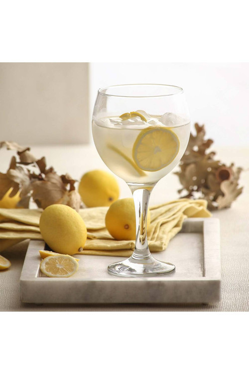 Misket Cam Goblet 6'lı 645 ml Ayaklı (Şarap Kadehi , Kokteyl Bardağı)