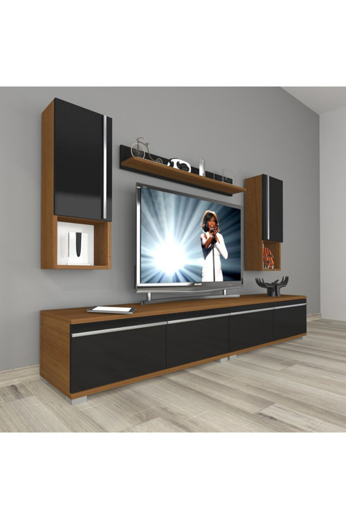 Eko 5200ta Mdf Tv Ünitesi Tv Sehpası - Ceviz - Siyah