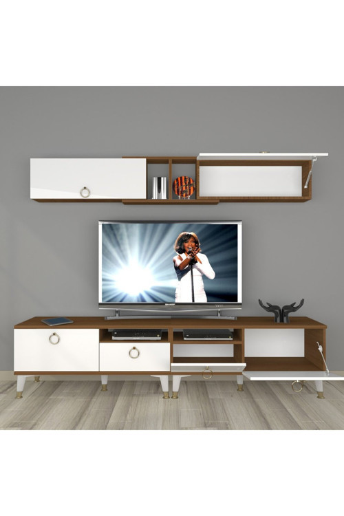 Eko 5220 Mdf Gold Tv Ünitesi Tv Sehpası - Ceviz - Beyaz