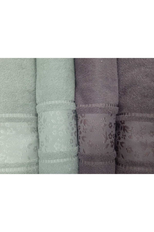 Camellia GRİ-MÜRDÜM 4 PARÇA BEST SET HAVLU