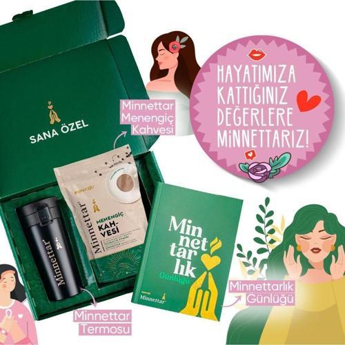 Minnettar Hediye Seti ( 1 Adet Termos 1 Adet Minnettar Menengiç Kahve 165 gr 1 Günlük )