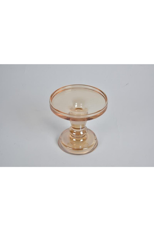 Setabıanca Crystal Amber Cam Mumluk Küçük 12 Cm