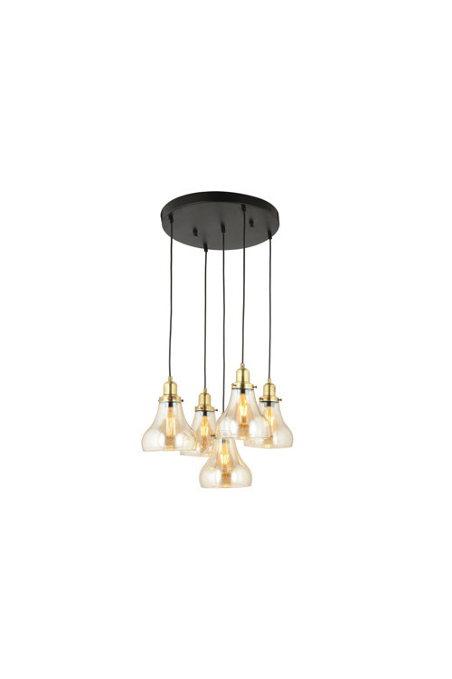 Cono Modern Sarkıt Salon Avizesi 5'li Sarı 40x70cm