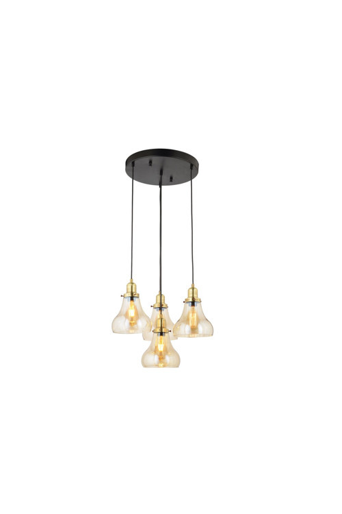 Cono Modern Sarkıt Salon Avizesi 4'lü Sarı 40x70cm