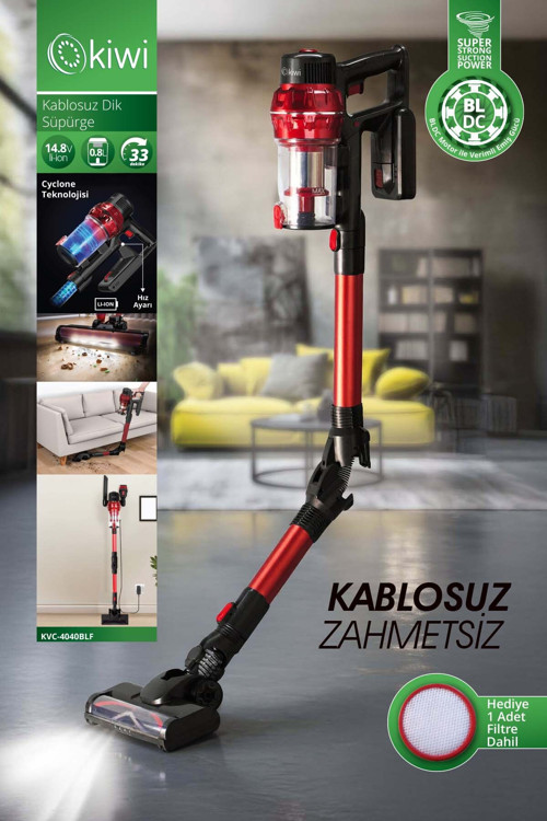 Kvc-4040BLF Katlanabilir Şarjlı Bldc Motor Dik Süpürge