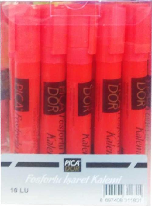 Fosforlu Kalem Kırmızı 421 10 Lu (1 Paket 10 Adet)