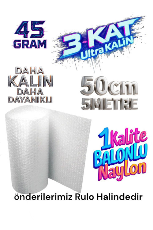 45 Gram 50 cm X 5 Metre Balonlu Naylon Patpat