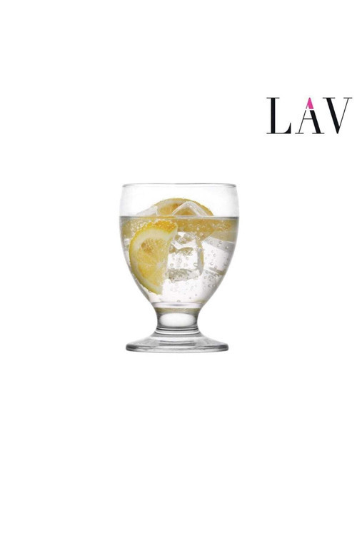 Alara Cam Meşrubat Bardağı 6'lı 290 ml Tablalı (Tatlı Servisi , Dondurmalık , Su Bardağı )