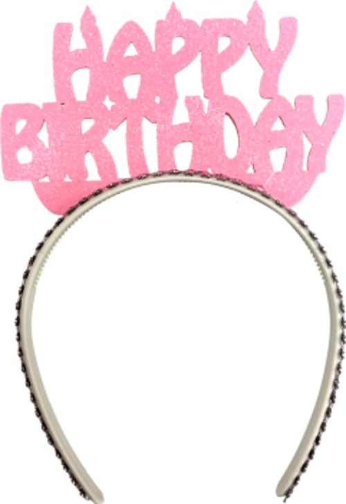 Happy Birthday Simli Eva Taç Pembe 1 Adet
