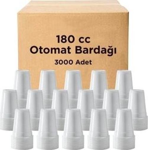 Otomat Uyumlu Plastik Bardak Kalın Şeffaf 180cc 3000 Adet
