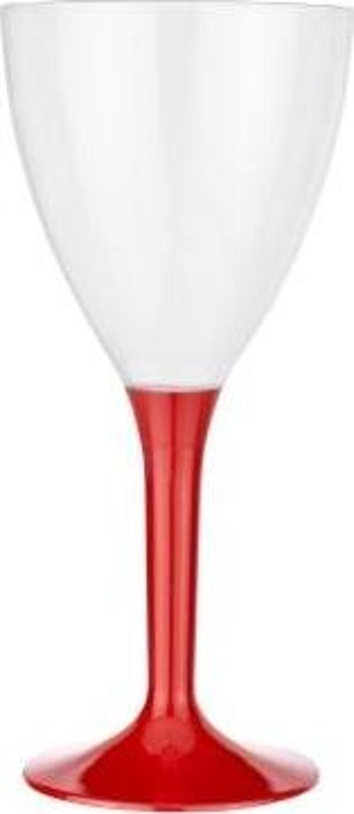 Roll-Up Plastik Kırmızı Ayaklı Kadeh 150cc 10lu
