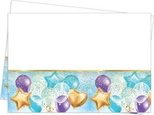Roll-Up Uçan Balonlar Mavi Plastik Masa Örtüsü 120x180cm 1 Adet
