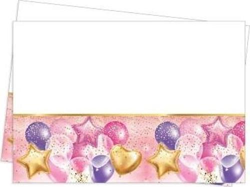 Roll-Up Uçan Balonlar Pembe Plastik Masa Örtüsü 120x180cm 1 Adet
